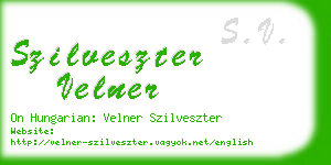 szilveszter velner business card